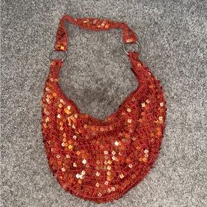 Sequin shoulder slouch bag